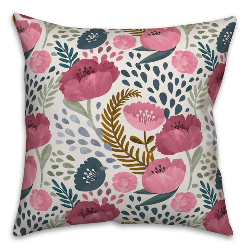 Housse de coussin Floral, 18 po x 18 po, Housse de coussin seulement - sans coussin
