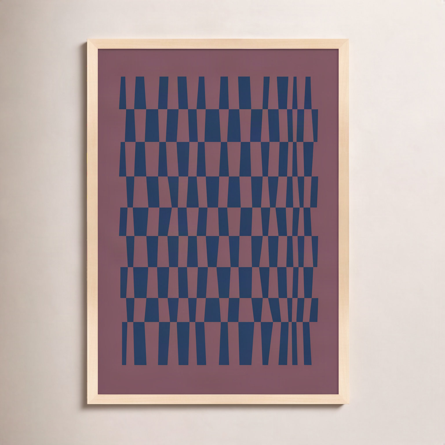 Vibrant Intersections 9 Print, Maple Framed, 25" H x 17.5" W