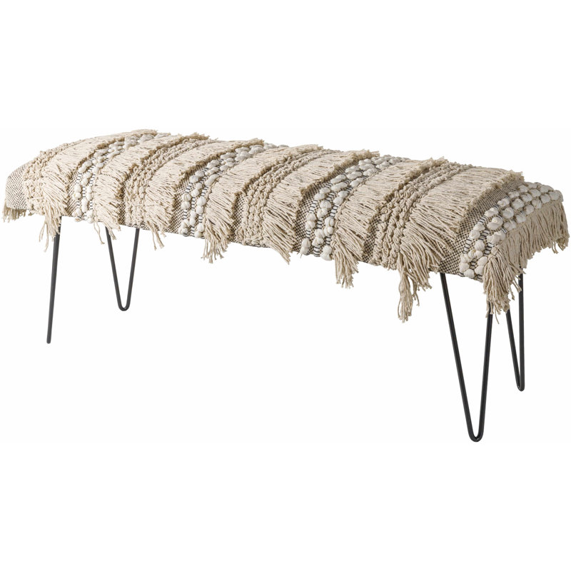 Banc rembourré Richfield, Crème / doré