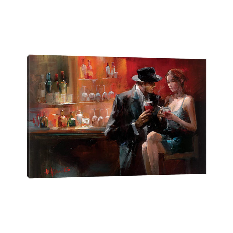 Evening In The Bar I by Willem Haenraets - Wrapped Canvas Painting, 101.6 cm H x 66.04 cm W x 3.175 cm D