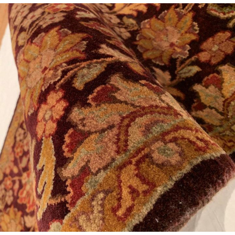 Wool Floral Area Rug in Red