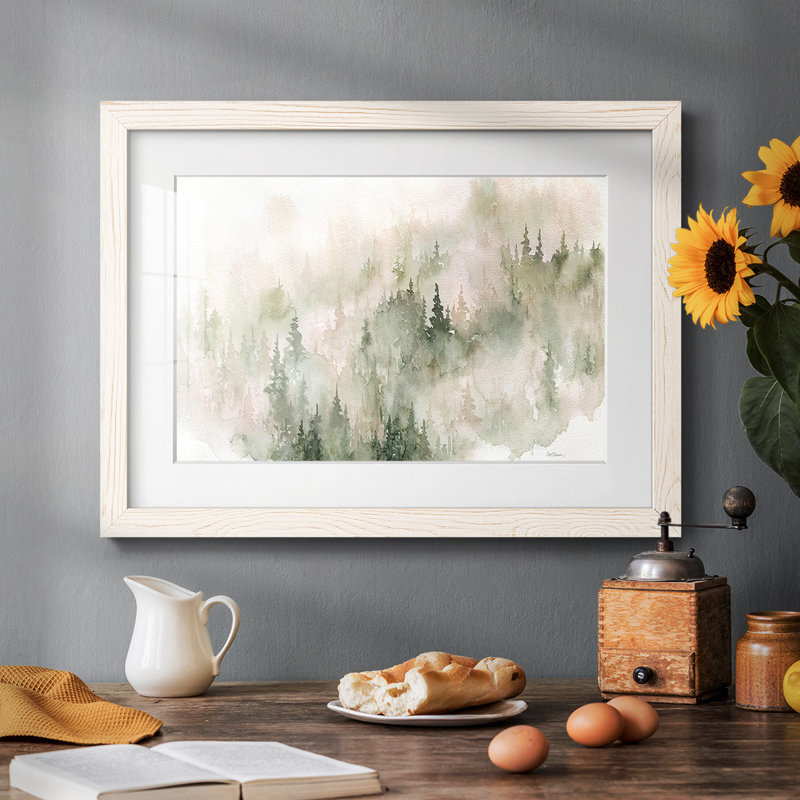 Misty Mountain Sides, impression sur papier encadrée, H 14 po x l 20 po x P 1,5 po, Blanc