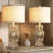 25” Vintage Clock Lamp Set With Usb Ports-229223042