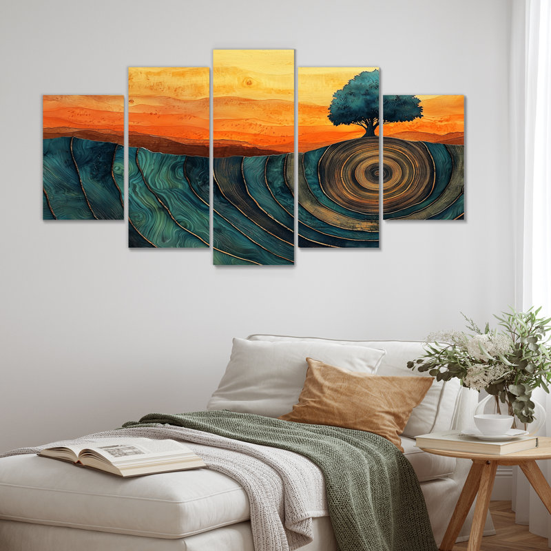 Baobab africain avec racines de la sérénité II - décoration murale arbre - art mural moderne