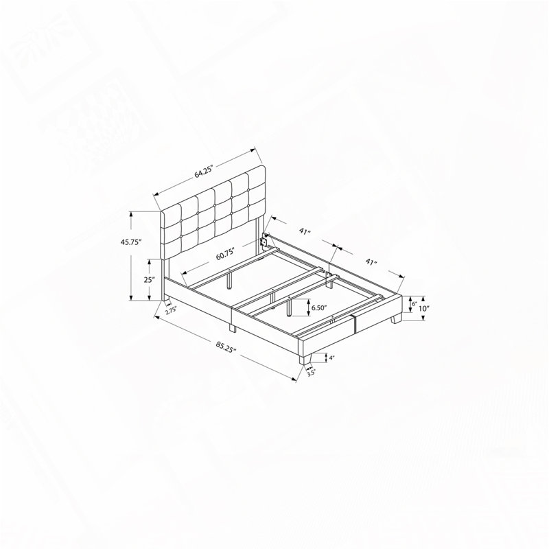 Boucle Upholstered Platform Bed