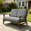 Causeuse d'extérieur en teck massif avec coussin et accoudoirs-605673266-605673260