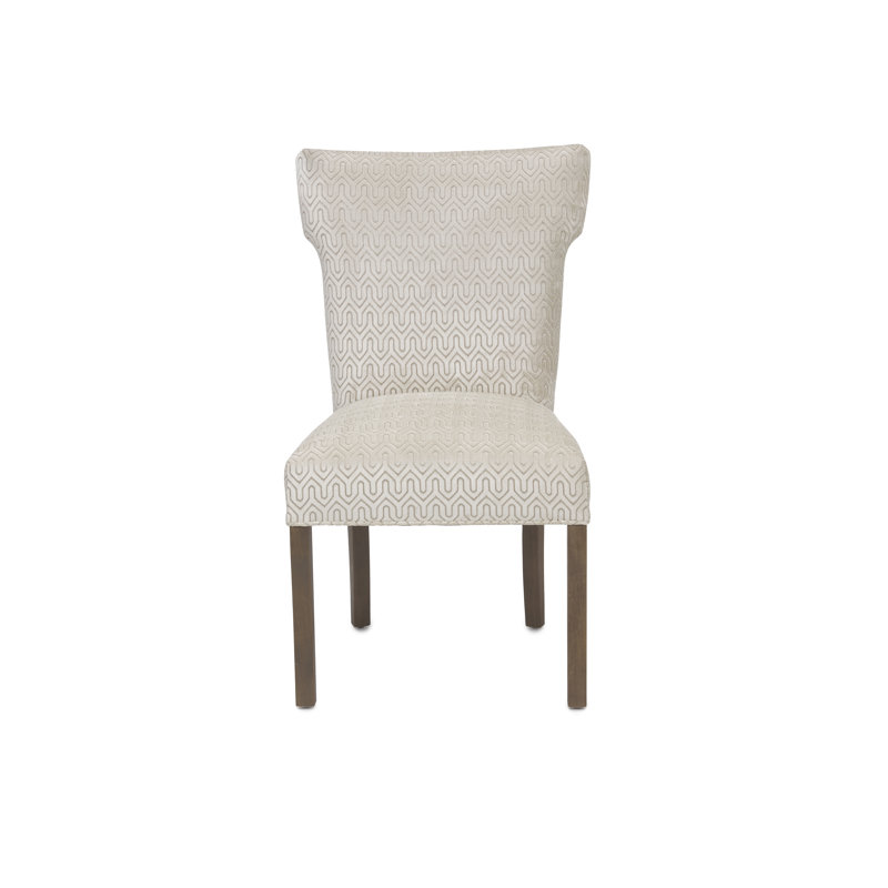 Clermont Wing Back Parsons Chair, Cream Velvet, Pebble