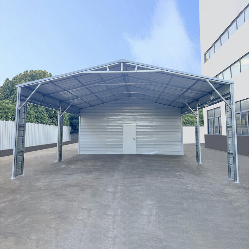 Remise de garage en acier durable, solution de rangement en métal spacieuse pour la maison et les véhicules