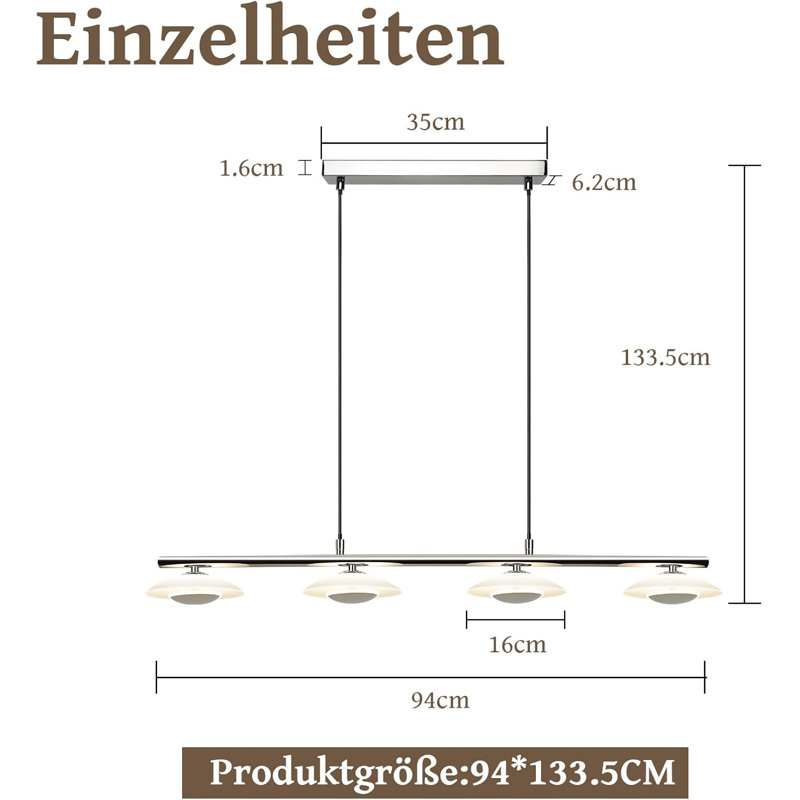 - Light Stainless Steel LED Pendant