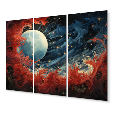 Red Blue Universal Wonders Fantasy & Sci-Fi Wall Decor on Metal