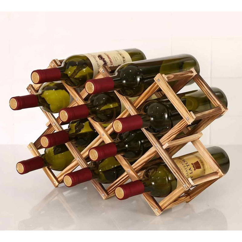 Organisateur de support à vin autoportant et empilable pour comptoir et armoires avec conception pliable et protecteur résistant aux égratignures