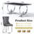 70" Glass Dining Table, Double U-Shaped Polished Stainless Steel Base, 10Mm Thick Tempered Glass Top And Velvet Upholstered Nailhead Chairs-413570991-413304889