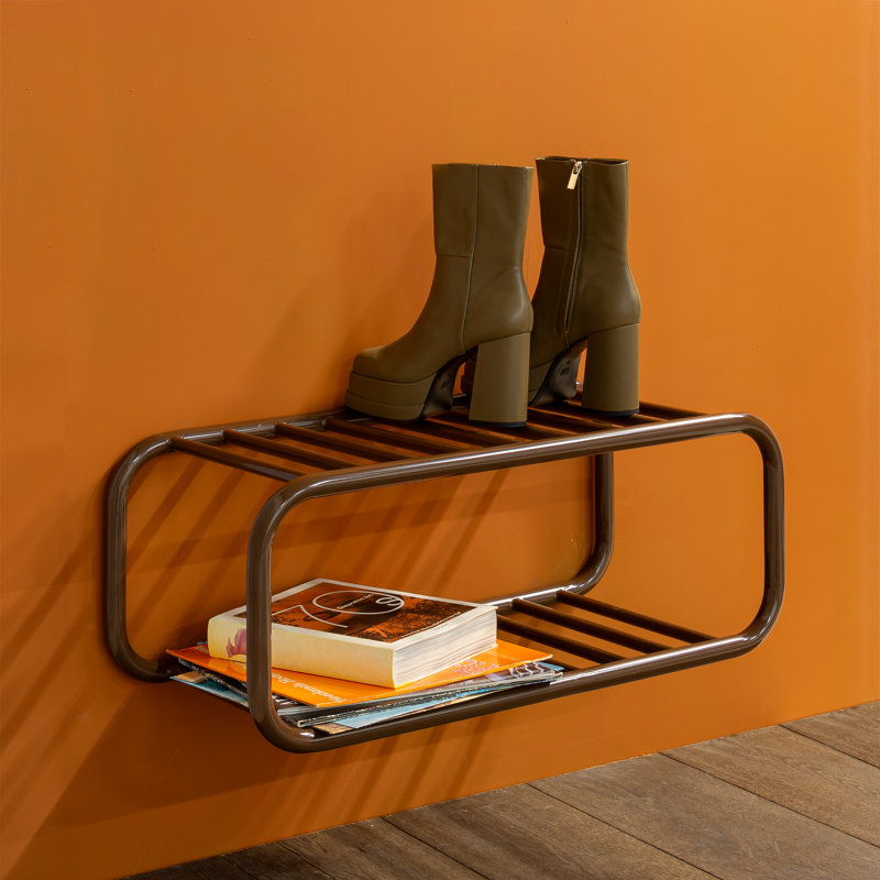 Retro 4 Pair Shoe Rack, Brown