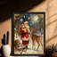 Père Noël rétro noir encadré avec art mural de style rétro-1235559189