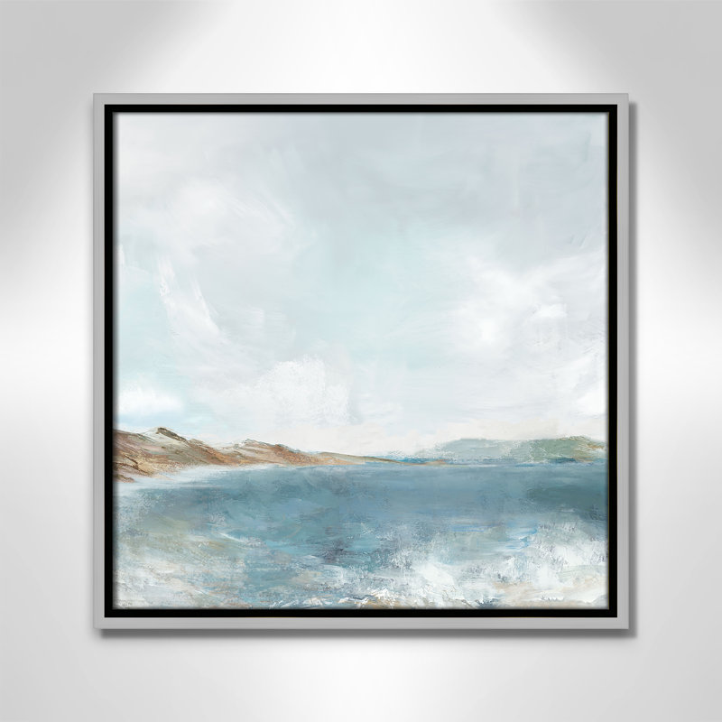 Echoes in Blue Print par PI Studio, Flottant argenté, H 17,5 po x l 17,5 po
