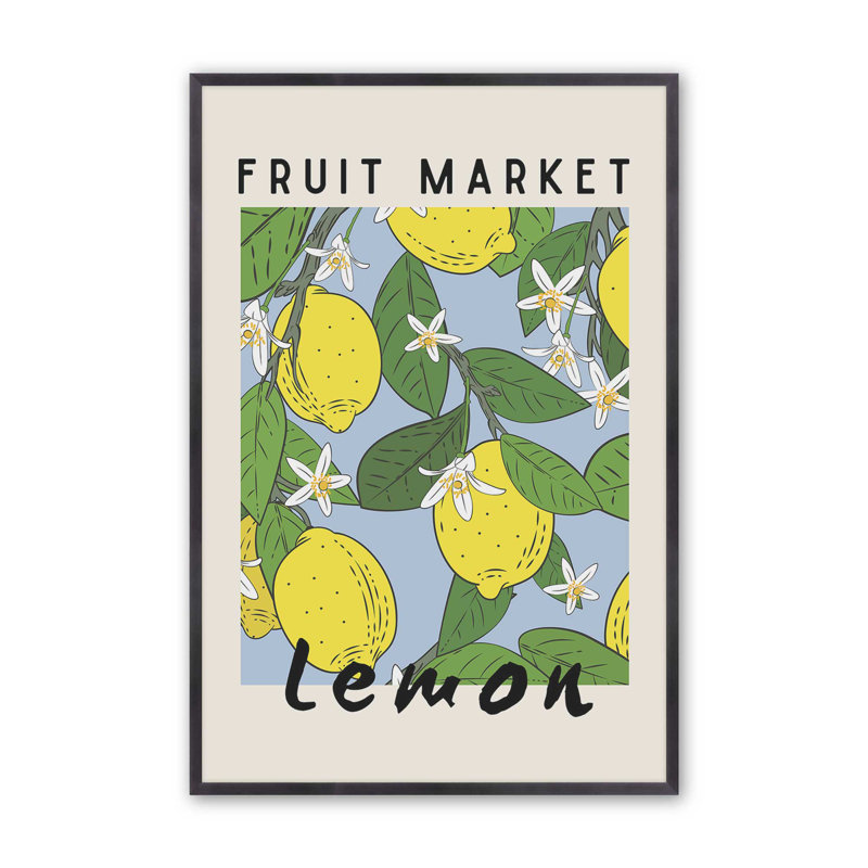 Lemon Fruit Market, reproduction d'affiche, Zinc patiné, H 11,25 po x l 9,25 po