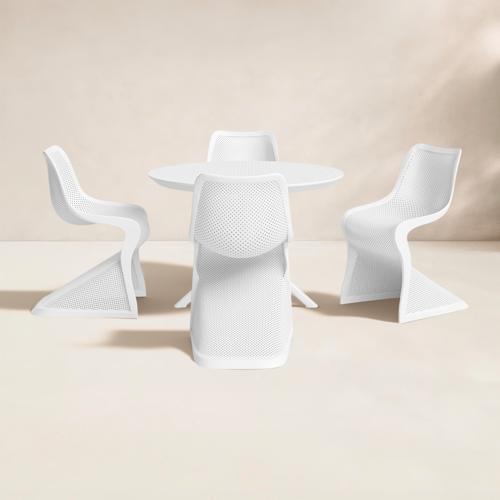 Nassau 41" Patio Dining Set, White