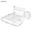 Lit double avec tiroirs, lit double en bois avec tête de rangement et armoire de rangement escamotable, lit en bois avec lumière et douille, naturel-467225055-467225054