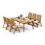 6 Seats 7 Pcs Grade-A Teak Wood Dining Set: 83" Rectangle Table And 6 Marley Folding Reclining Arm Chairs #11MR1806-1041598144