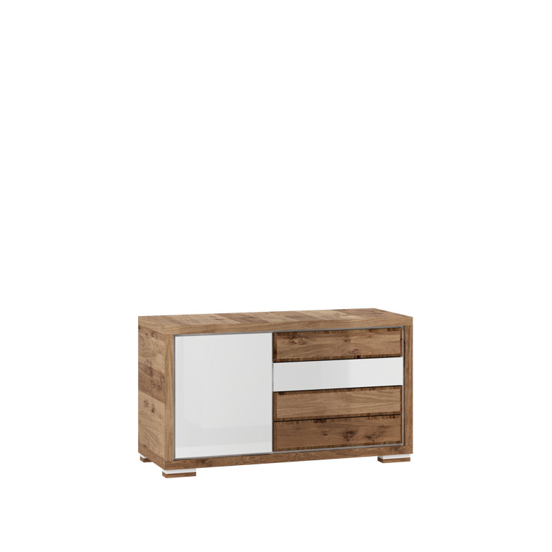 Bilgehan Solid Wood 130cm W 4 - Drawer Chest of Drawers, White