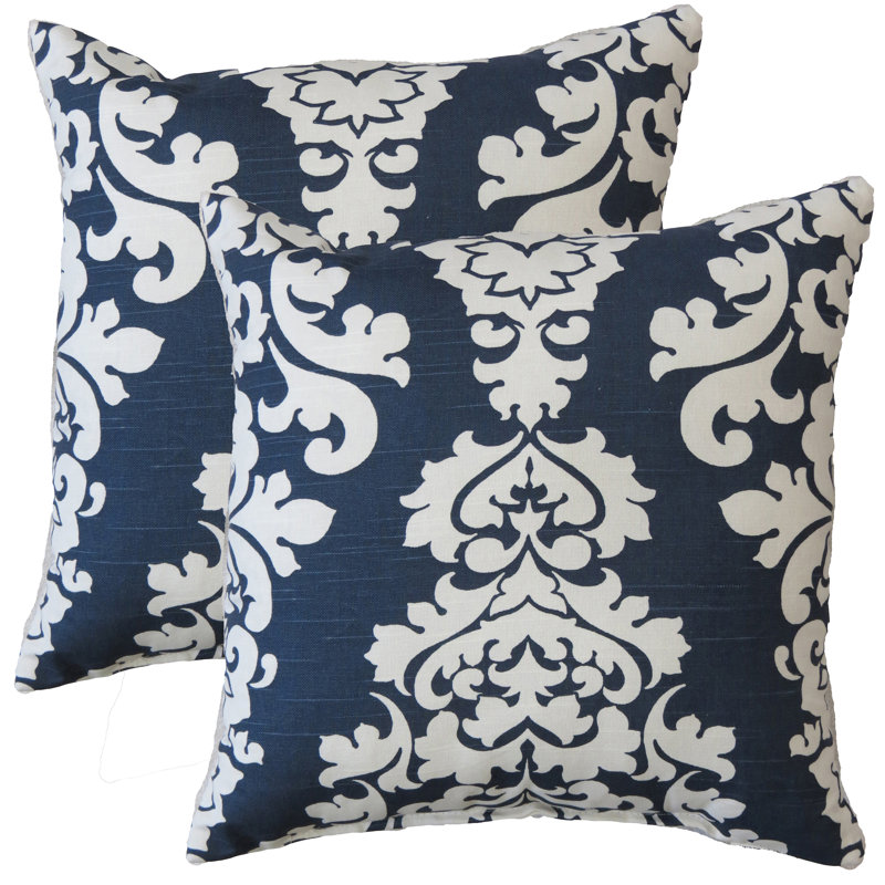 Housse et insert de coussin carré Roseau, Bleu marine