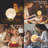 3D Moon Lamp with 7.1' Wooden Base,LED Night Light, Mood Lighting with Touch Control Brightness
