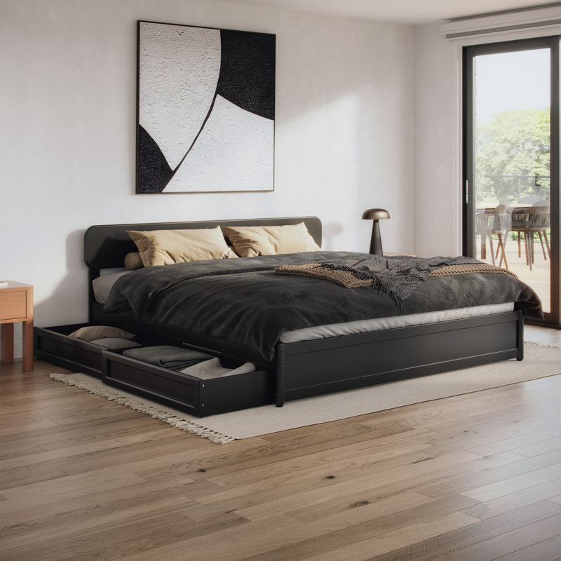 Ause Bed, King, Black