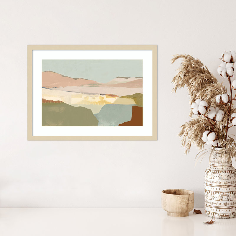 «Pink Sandy Dunes I» par Cartissi, impression sur bois encadrée, H 19 po x l 25 po