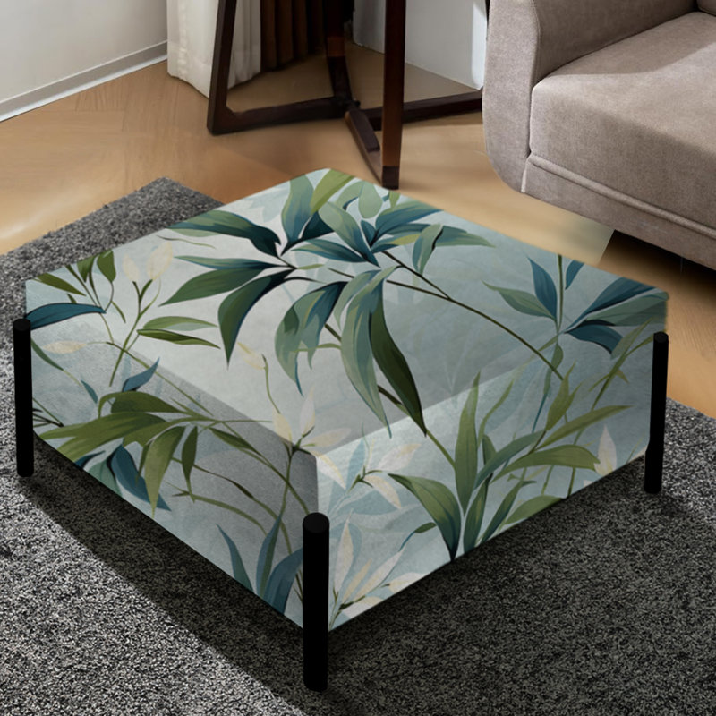 Bamboo Tranquility Tropical Pattern - Tropical Large Square Ottoman