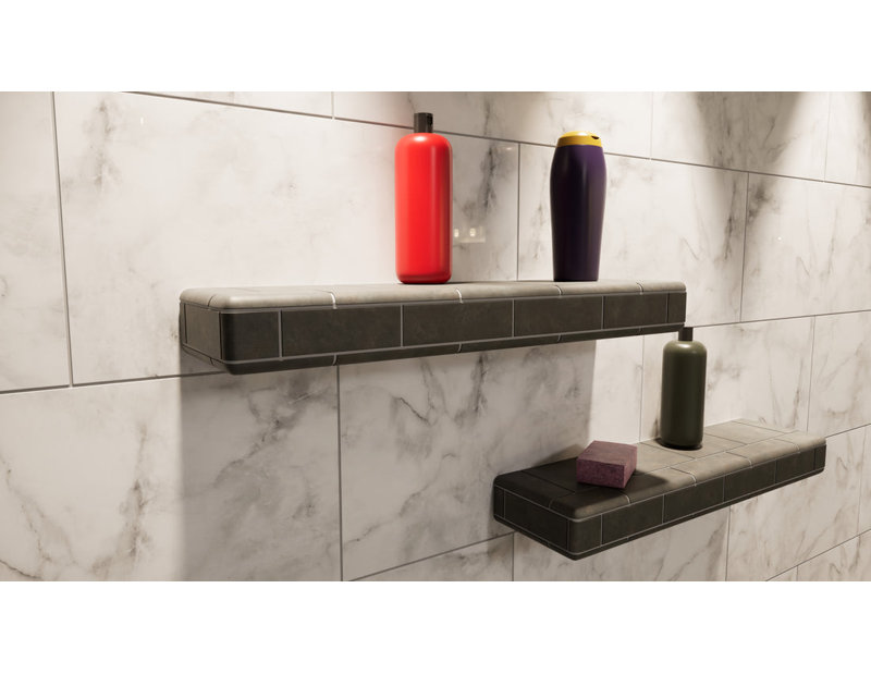 18in. × 6in. × 2in. The Original Shower Shelf, 2" H x 18" W x 6" D