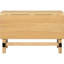 Table rectangulaire à rallonges, plateau et pieds en bois massif, 4 couverts, idéale pour la salle à manger.