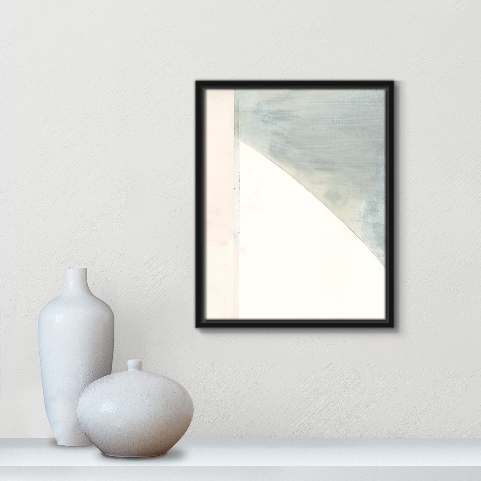 Alexandria "In Neutral I" Painting by Cartissi, Black Framed Canvas, 15.5" H x 12.5" W x 2" D