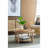 Stylish and Functional Wooden End Table with Open Cane Shelf for Versatile Use in Living Room or Bedroom