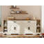 Grande armoire de rangement de style campagnard moderne de 82,7 po avec portes de grange et finition en écorce d'arbre résistante aux rayures Laziza-1605262118