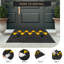 Heavy-Duty Rubber Curb Ramp for Driveway & Doorway – Threshold Ramp with Yellow Triangles, Bolt-On Fixing, Weatherproof & Wear-Resistant, Easy Install