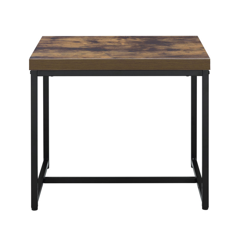 Rectangular Sled End Table, 22"H x 22"W x 22"D, Oak Wood