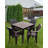 Square Outdoor Dining Table With Umbrella Hole , 32'' in. W 32'' in. D