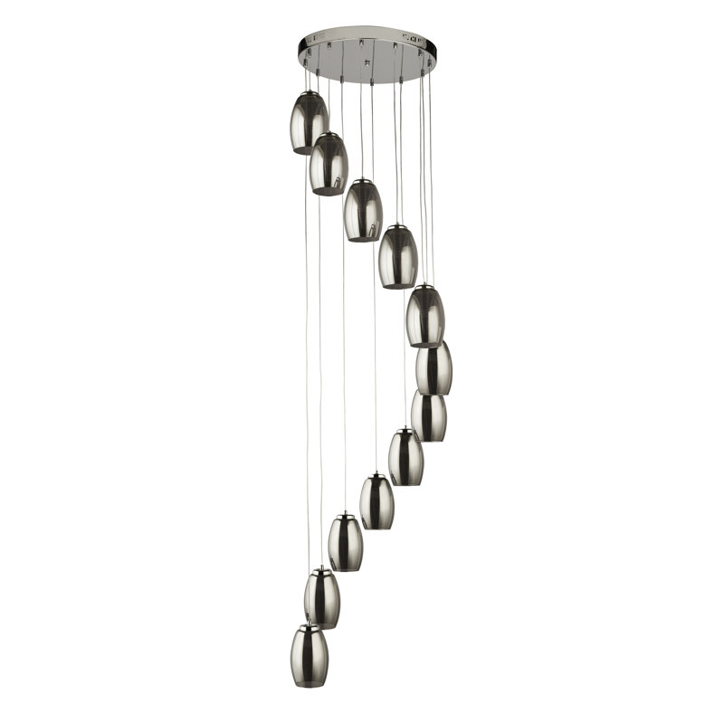 Ruari 12-Light Cluster Chandelier, Smoked