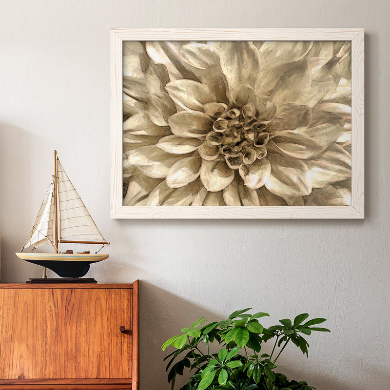 «Neutral Wall Flower I», reproduction d'art sur toile, Blanc, H 18 po x l 26 po