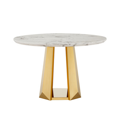47" Round Marble Dining Table