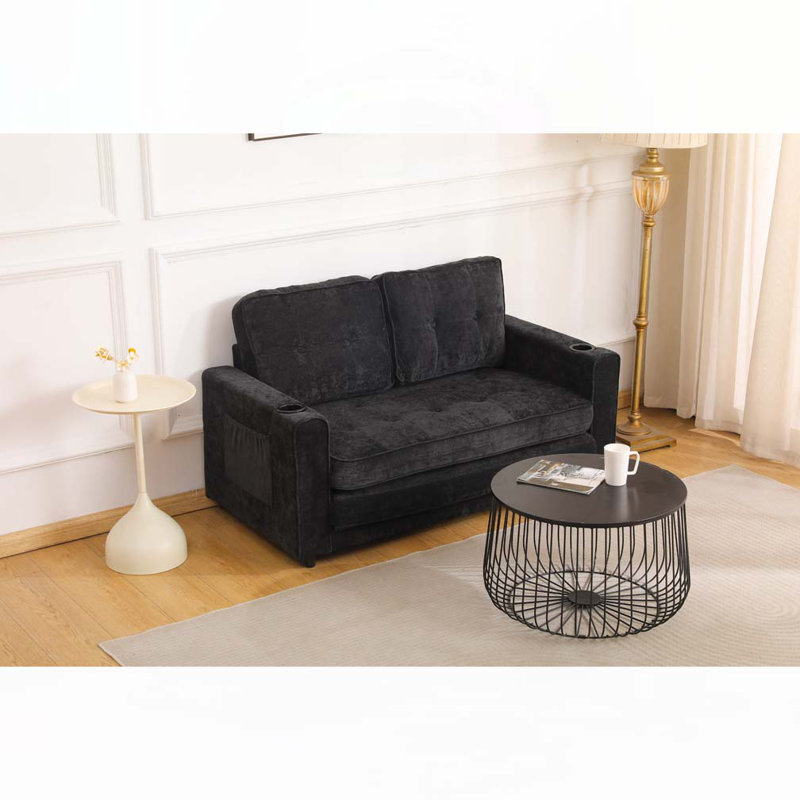 Convertible Futon Couch Sleeper Sofabed, Black