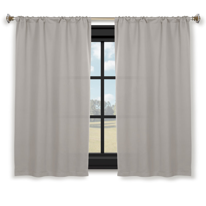 Paire de rideaux obscurcissant avec œillets Millendon, Chrome chrome, L 52 po x L 72 po