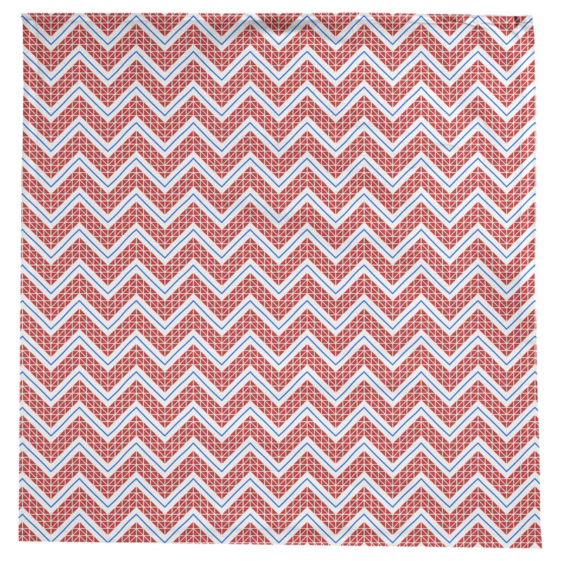 Festive Hol Tablecloth, 58" L x 58" W, Maroon/Blue