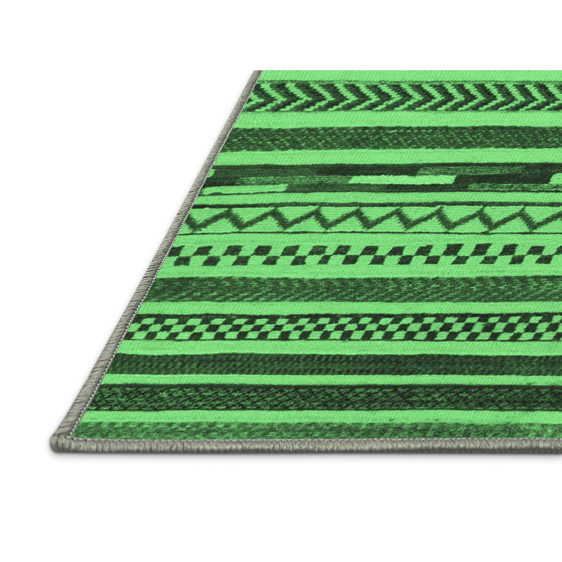 Washable Geometric Indoor Rug, Rectangle 8' x 12'