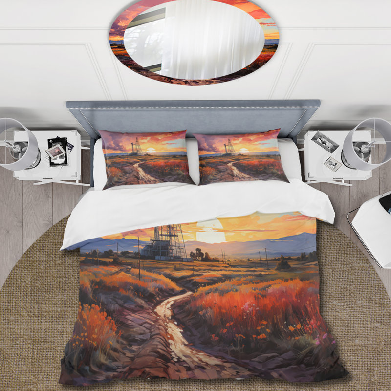 Ensemble de housse de couette orange en résine orange, Housse de couette pour très grand lit et 2 très