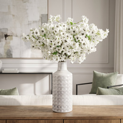 Cherry Blossom Stems in Ceramic Vase