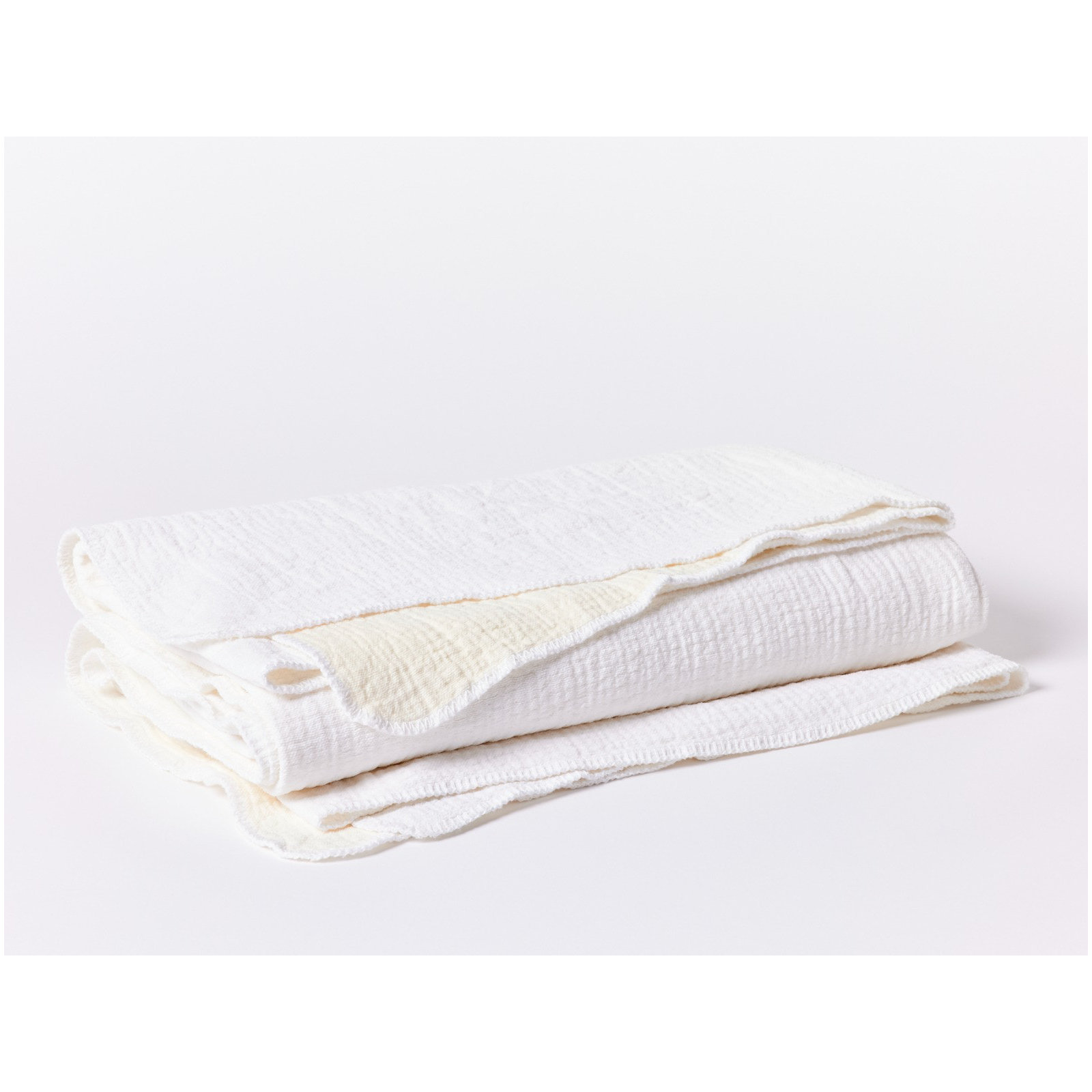 Cozy Cotton Hand Woven Throw Blanket, Alpine White, King