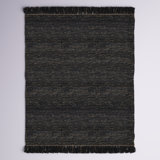 Tapis noir en jute tissé à plat à la main Mirabal