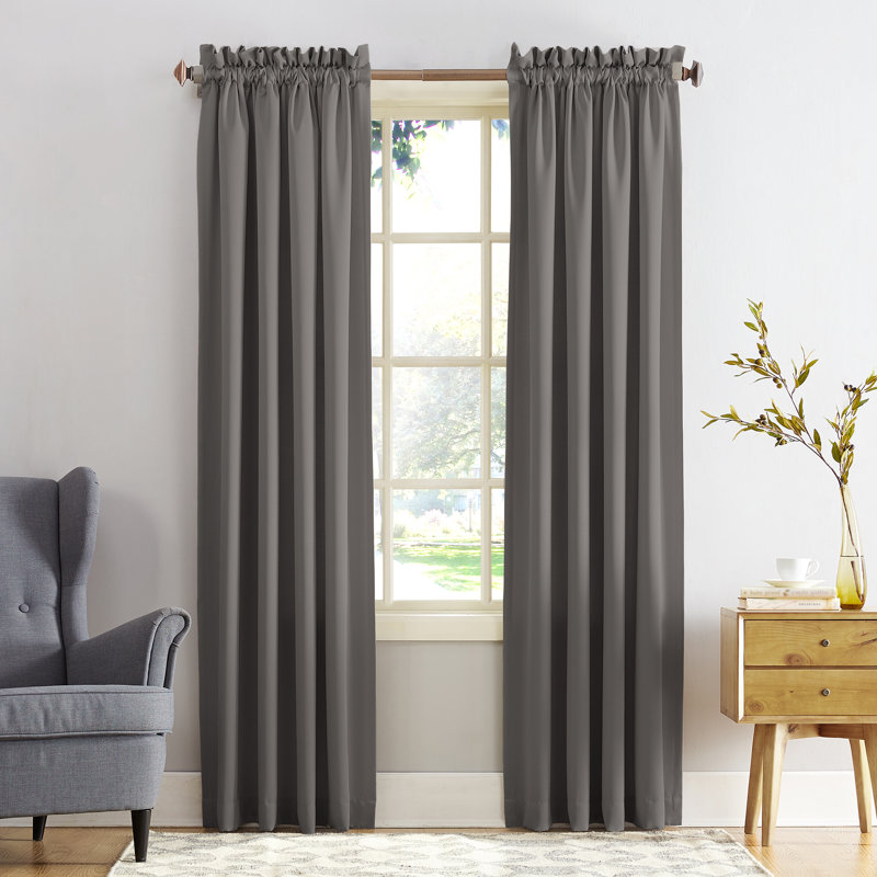 Panneau de rideau obscurcissant en polyester Millen, Acier, l 54" x L 84"