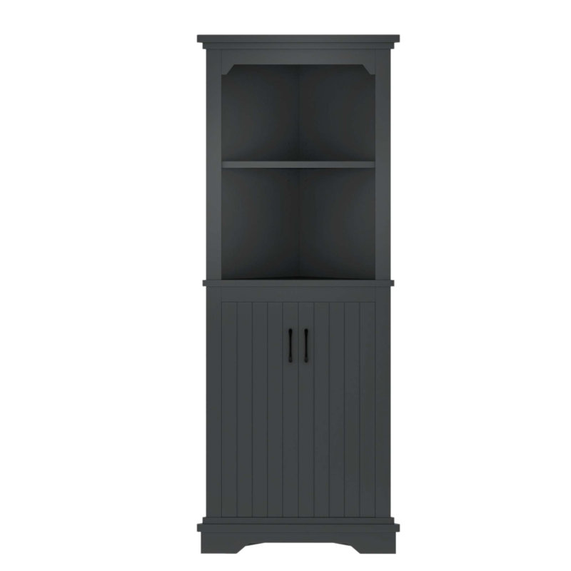 Grande armoire d'angle avec portes pour le salon, la salle de bain, la salle à manger ou la cuisine, maximisant le rangement dans les espaces étroits